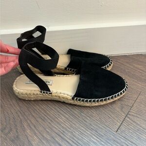 Black Suede Espadrille Flats